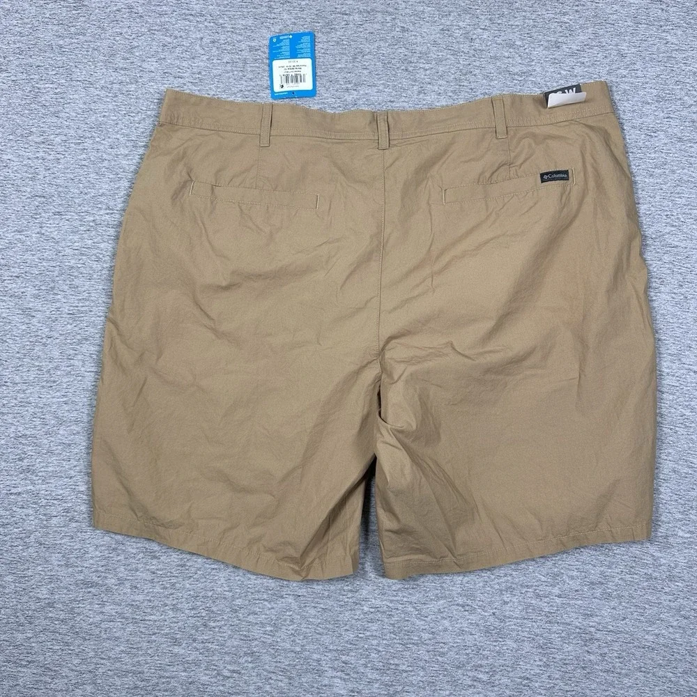 Columbia Shorts Mens 46 Brown Washed Out 10'' Inseam Hiking Outdoor Chino NEW
